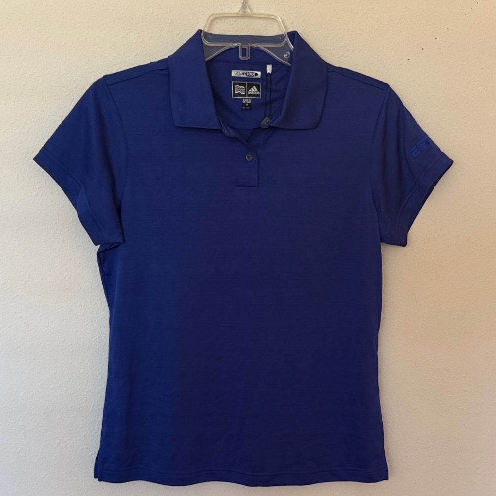 adidas Women’s Indigo Royal Blue Polo Climacool ESPN Golf Top SizeM